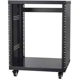 VEVOR 12U AV Rack Stand with Caster Wheels, Component Rack Cabinet Recording Studio Racks, Removable Side Panels, Universal Network Server Case, Special Vents for 19'' Audio Video Rack Mounting