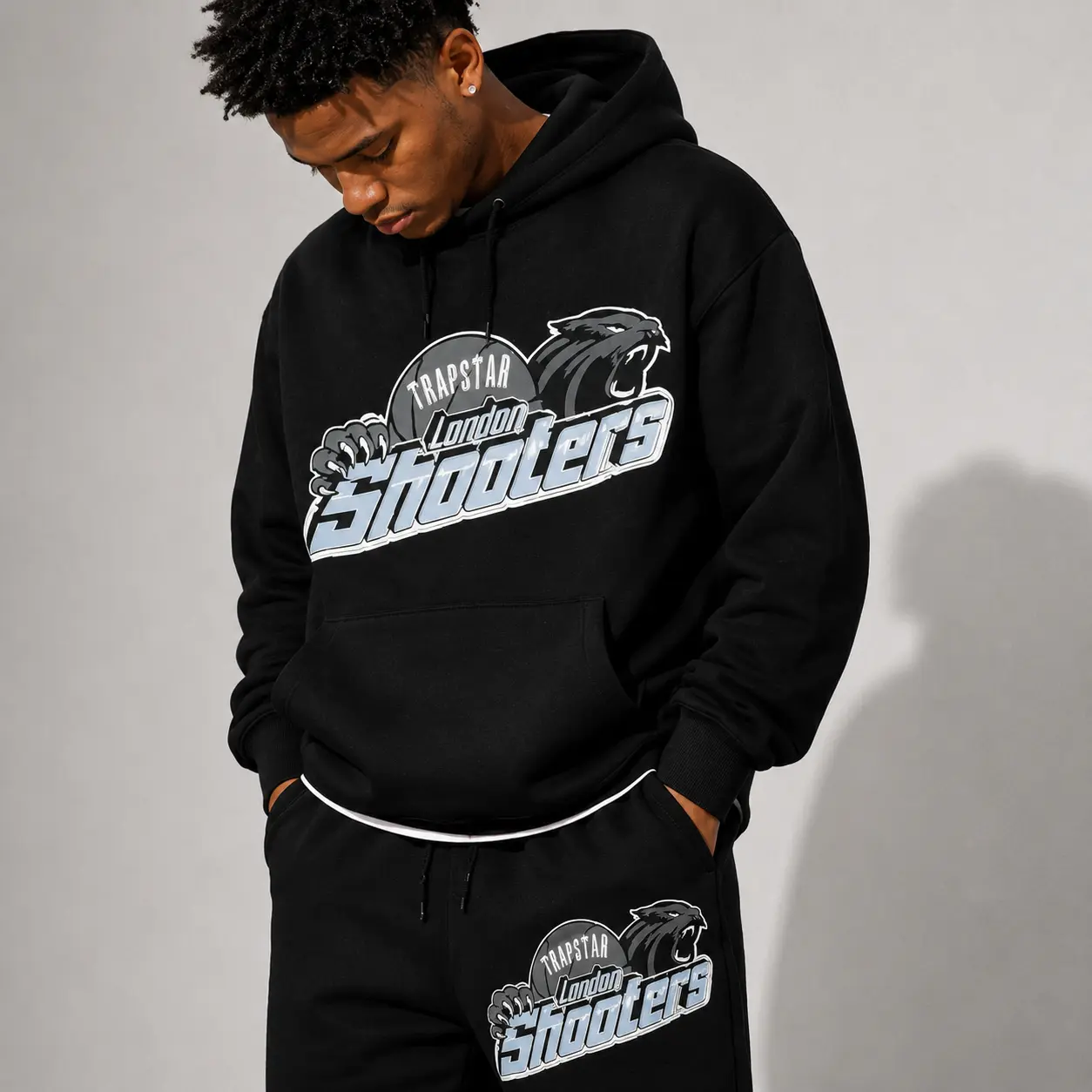 Trapstar London Shooters Hoodie & Jogger Set – Unisex Oversized Streetwear Tracksuit, Graphic Pullover Sweatshirt & Sweatpants, Casual Hip Hop Outfit, Adult Sizes S–5XL