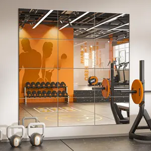 Wall Mirror Tiles, 16"x12"x12PCS Full Length  Gym Mirror for Garage, Bedroom, Living Room, Over The Door