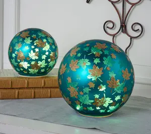 Set of 2 Illuminated Falling Leaves Spheres by Valerie