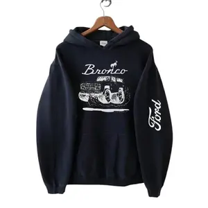 Vintage Graphic Ford Bronco Hoodie, Ford Sweatshirt Unisex, Retro Car Enthusiast Streetwear, Oversized Graphic Hoodie with Sleeve Print, Racing Fan Gift, Y2K Streetwear