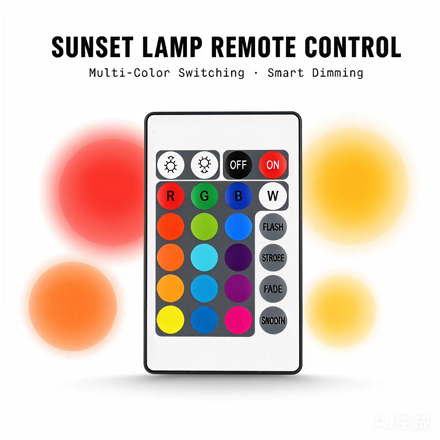 A replacement remote control specifically designed for our shop’s RGB sunset projection lights, supporting wireless adjustment of colour and brightness; lighting accessories; a replacement remote control exclusive to our shop