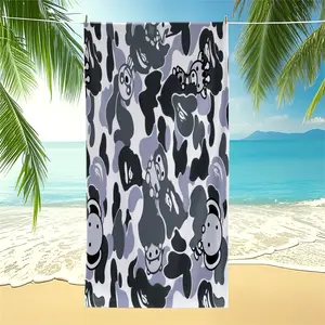 Cartoon Camo Anime Sand Free Beach Towel, for Beach, SPA, Hot Spring, Pool & Cruise, Photo & Video Props, Water Absorbent, Quick Dry, Lightweight, Trendy Gift for Housewarming, Christmas & Birthday