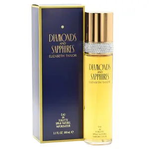 Elizabeth Taylor Diamonds and Sapphires Elegant Fragrance Perfume Scent - Full-Size 3.3oz/3.4oz Women's Eau de Toilette, Floral Natural Fragrance with Musky Base, Sprayer Pre-Packaged New in Box for Office Wear