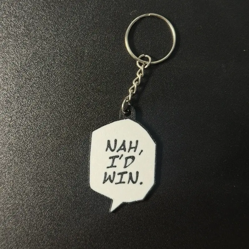 “Nah, I’d Win” Anime Keychain – Gojo Quote Speech Bubble Keychain | Jujutsu Kaisen Fan Accessory