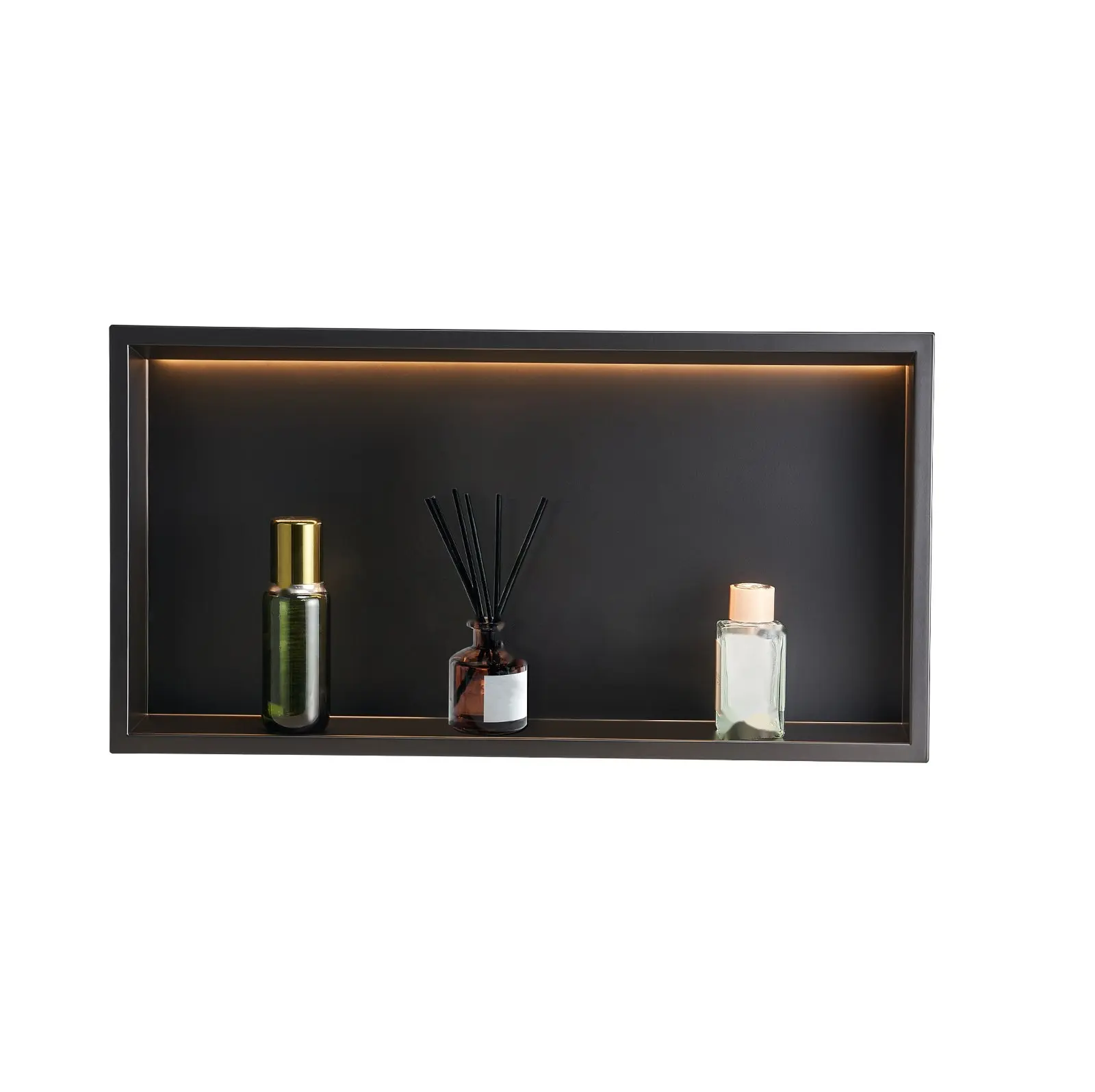 Shower Niche 13" X 25" X 4" Recessed Shelf With LED Strip Stainless Steel For Bathroom Storage, Waterproof Wall Niche Organizer, Built-In LED Lighting, Durable Corrosion-Resistant Construction, Modern Shower Corner Shelf