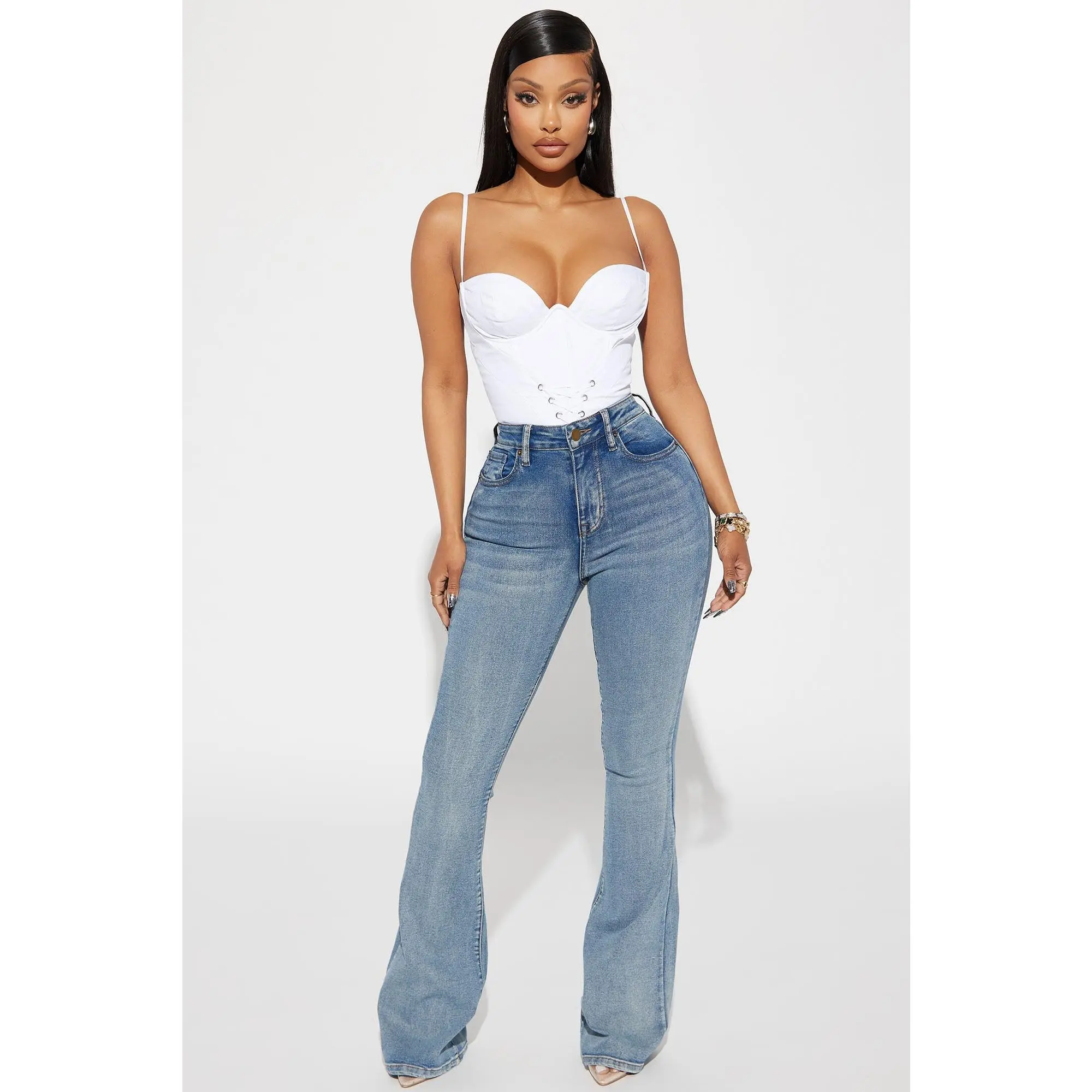 Gemma Sculpting Stretch Flare Jeans - Vintage Wash Gemma Sculpting Stretch Flare Jeans - Vintage Wash