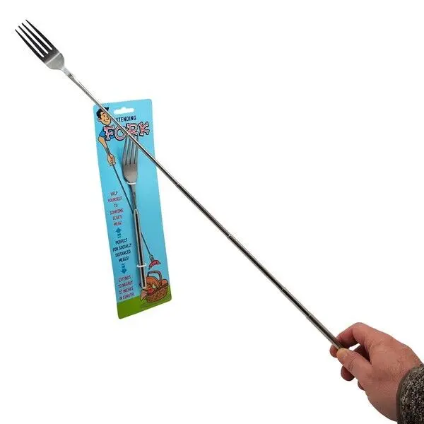 🍴 Funny Extending Fork – Steal Bites from Across the Table!