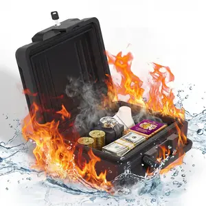 #SummerVibes-MUTAK 2026 New Fire-Resistant & Water-Resistant Box Safe 6.2/10.5 Cu. ft. Black with Key Lock for Documents & Digital Media Protection