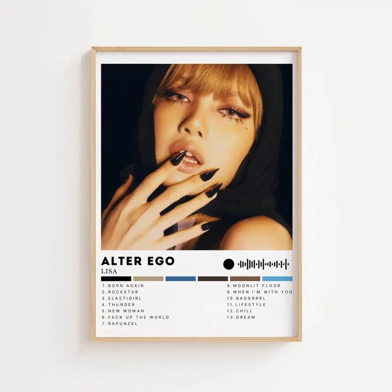 Lisa Alter Ego Playlist Code Kpop Gift Blinks Wall Art Album Poster Print Covers