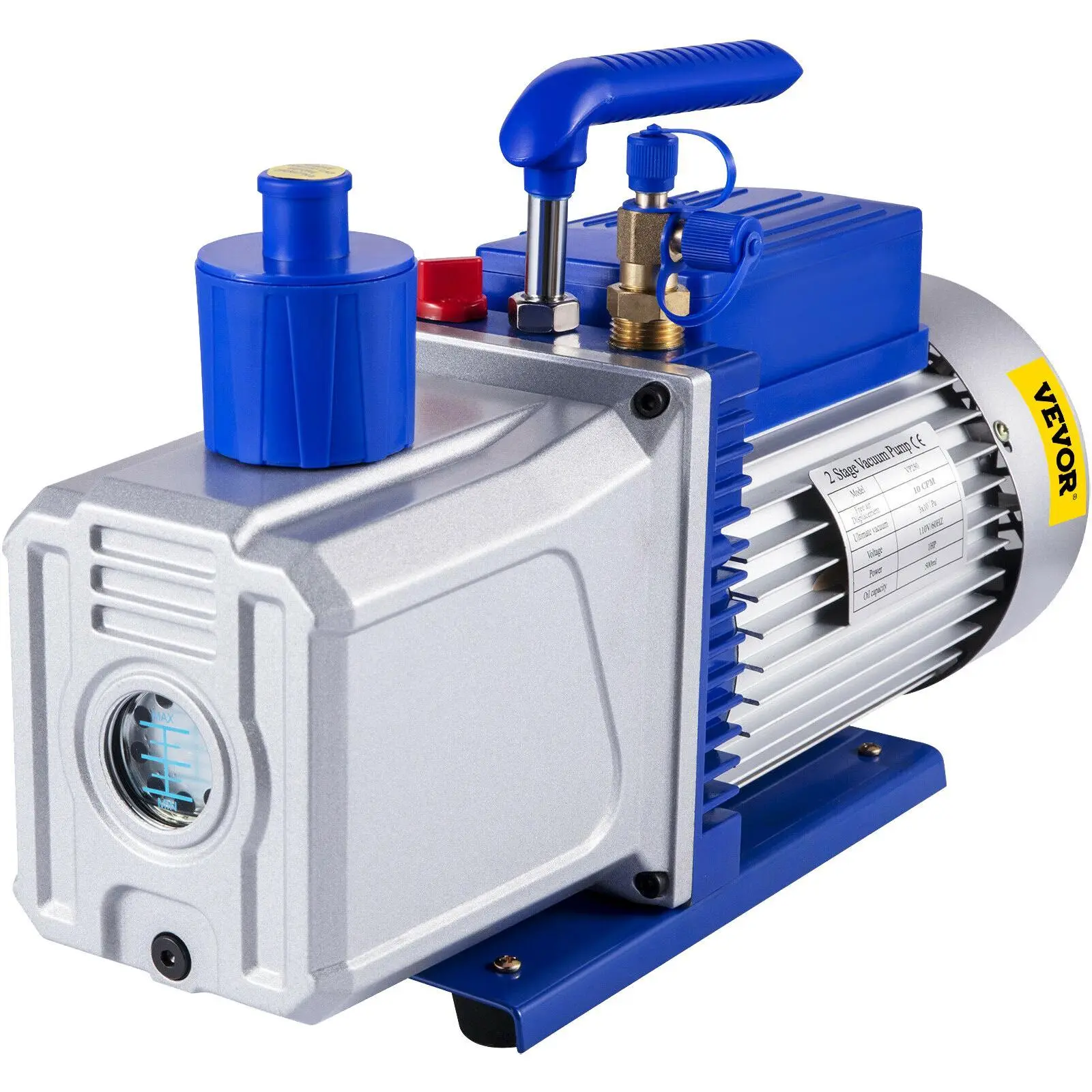 【Summerfinds】VEVOR Vacuum Pump 12CFM 1HP Vane Vacuum Pump Two Stage 3 x 10-1 Pa Ultimate HVAC Rotary Auto AC Refrigerant Vacuum Pump, for Automobile Reparation Vacuum Evacuation