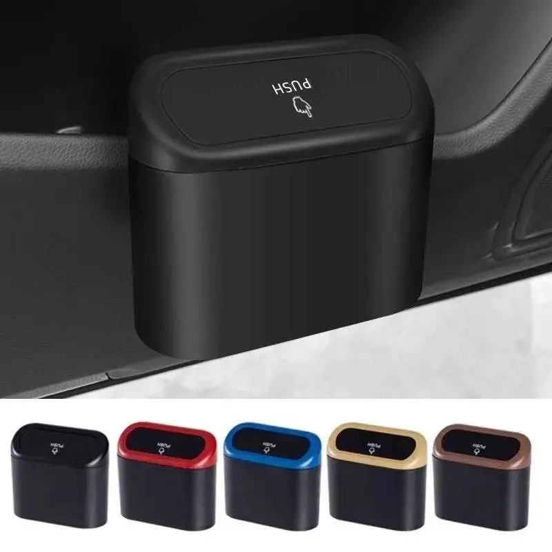 Portable Hanging Mini Car Trash Can,Wastebasket Trash Can with Lid, for Car Office Home