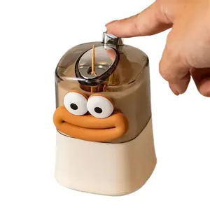 Automatic pop-up toothpick holder - fun character design, durable plastic, suitable for home and restaurant use, Organizer Storage