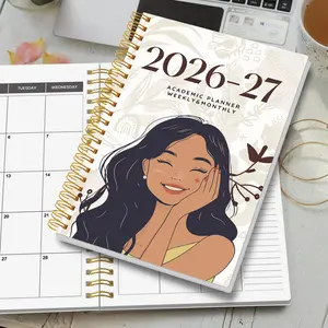 1pc 2026-2027 Weekly And Monthly Academic Year Planner Calendar Notebook, 2026 Jan - 2027 Dec, 5.7" X 8", A5 Monthly Planner Notebook With Notes Waterproof Cover, Spiral Bound Planner, Personal Organizer, Office & School Supplies