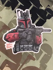 Battle Tribe Operator Fett sticker, funny stickers, sarcasm laptop decals, shenanigan tumbler sticker, Hardhat Stickers, Solar Farm Safety, Tradesman Stickers, Hard Hat Sticker Electricity, Construction decal, Welder, Pipefitter, Hard Hat Stickers