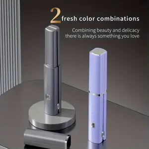 This (single-pack) curling iron is a portable mini hair straightener, a travel essential. It charges via USB-C, features three adjustable temperature settings, and makes a perfect gift for women. Available in two colors (purple/grey).