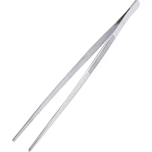 [New Deal] 12 Inch Kitchen Tweezers Fine Tweezer Tongs, Stainless Steel Food Tweezers Multi-function Precision Serrated Tips Cooking Tongs Kitchen Serving Tong