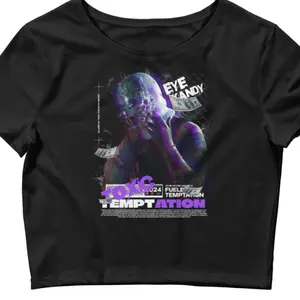 Eye Candy Toxic Temptation T-Shirt - Black Crew Neck Short Sleeve with Graphic Design