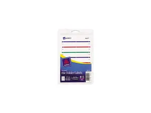 Avery 05215 Print or Write File Folder Labels, 11/16 x 3-7/16, White/Assorted Bars, 252/Pack