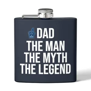 Dad Flask - "Dad The Man The Myth The Legend" 6oz Stainless Steel Hip Flask - Father's Day Gift