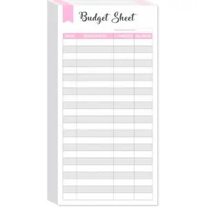 (Set of 60) Expense  for A6 Budget Envelopes, Unpunched Budget Sheets Use with A6 Budget Binder Pockets, 3.1"x6.3"