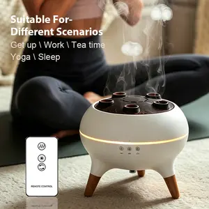 Ultrasonic Aroma Humidifier - Cool Mist Quiet Home Appliance with Dynamic Jellyfish Mode, Direct Spray Mode, Remote Control, Timer Function, Ideal for Plant Lovers at Home or Office aesthetic diffuser colorful flame fireplace color light white noise