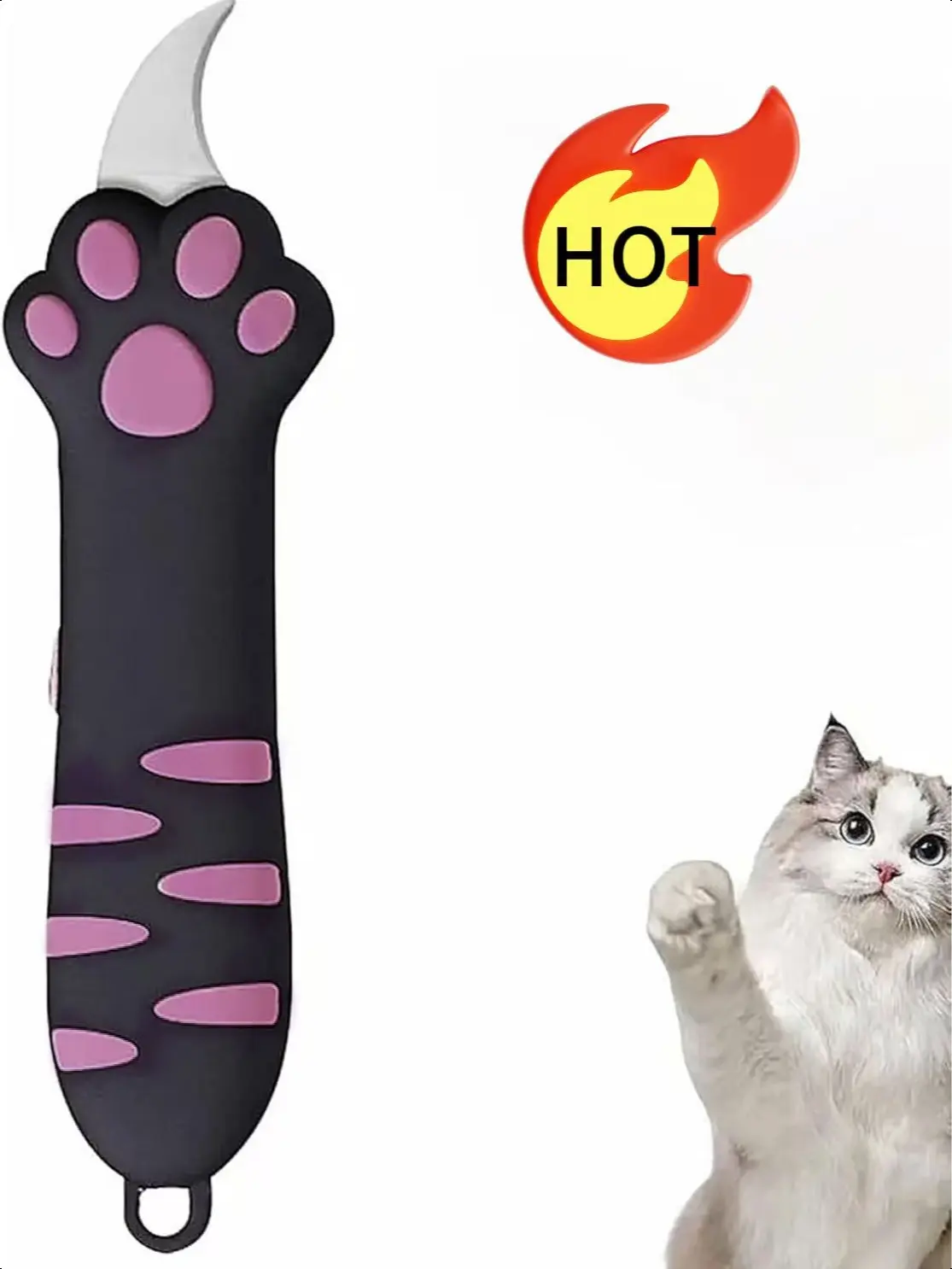 Cute Retractable Cat Paw Shaped Stainless Steel Box Opener - Adorable Look Office Cutting Tool for Efficient Box Opening, Carton Sealing