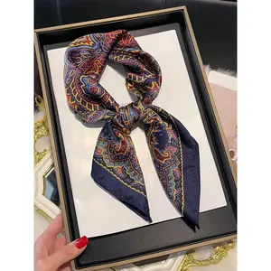 Paisley Print Square Scarf, Boho Style Hair Band for Women, Fashionable Scarf for Daily Wear, Casual Versatile Scarf for Women