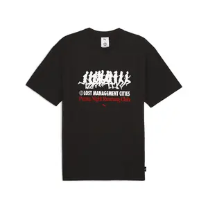 PUMA Mens X Lost Management Cities Graphic Crew Neck Short Sleeve Casual Tops Casual - Black