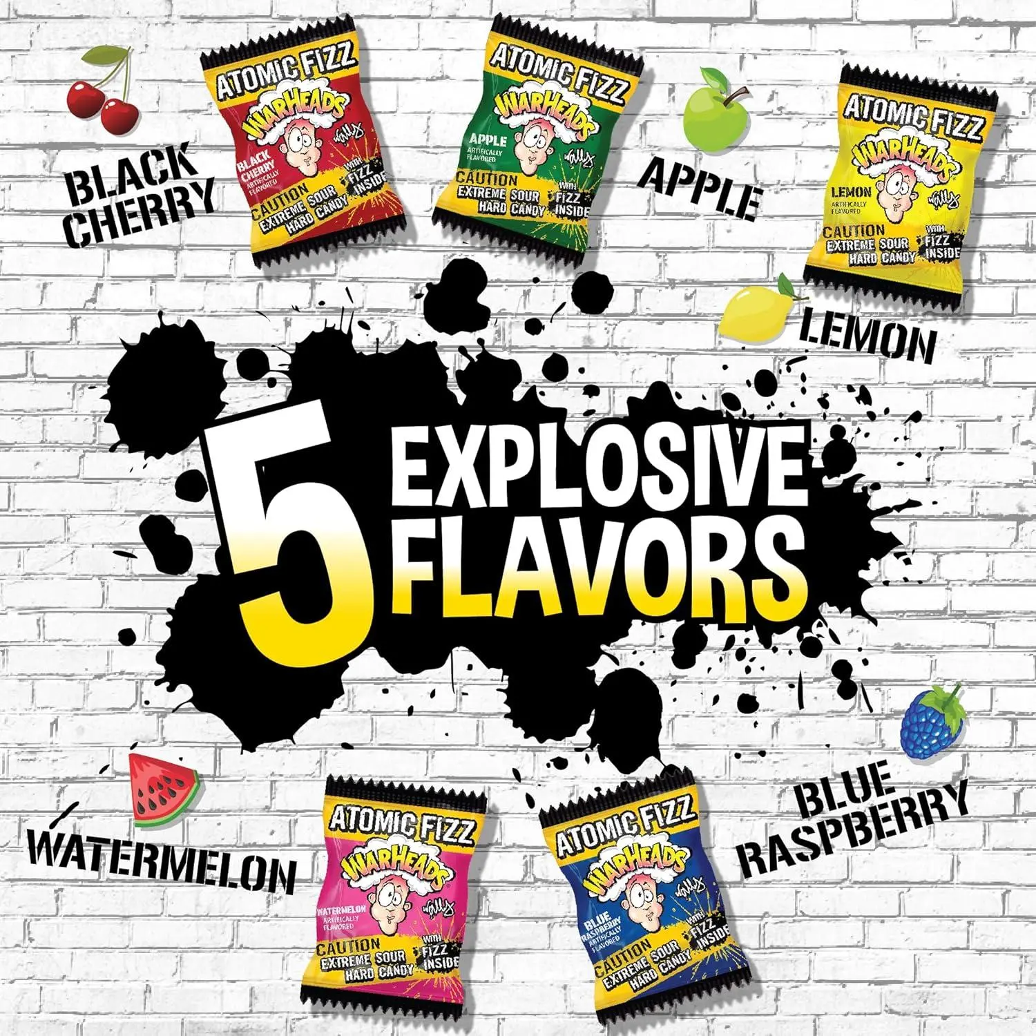 Warheads Bulk Atomic Fizz Hard Candy Extreme Sour 3 lb