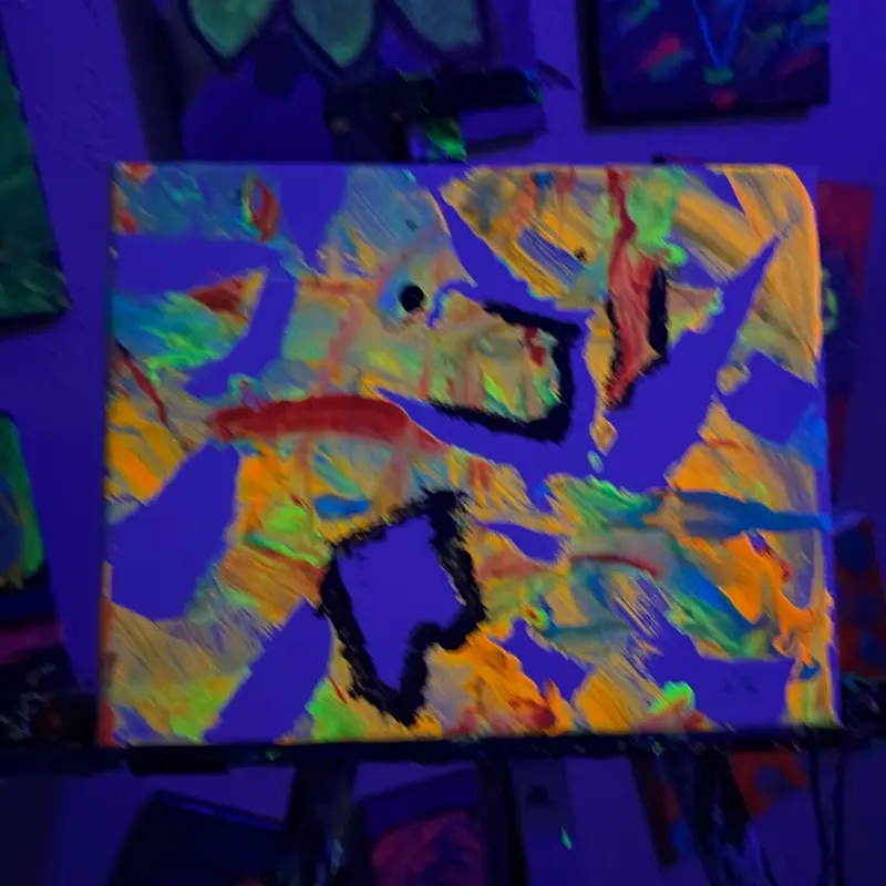 Vibrant Abstract Art Canvas - Colorful Neon Glow Wall Decor for Modern Home Decor