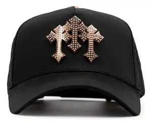 Barbas Hats Gold & Black Chrome Cap, G5 Quality