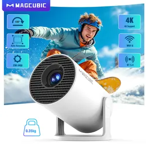 HY300Pro Projector Outdoor Mini 8K/4K/1080P Decode with 5G WiFi 6 & BT 5.4 720P Full HD 290ANSI Lumens for Android Audio Bluetooth Gaming Home Theater