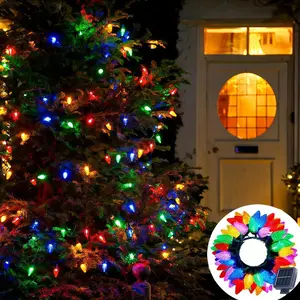 Solar Christmas Lights Outdoor Strawberry String Light, Rechargeable LED Fairy Lights, Garden Decor for Wedding Hallway Living Room Balcony