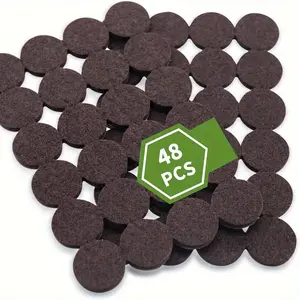 96pcs Felt Furniture Pads, 25mm Round Floor Protectors, Strong Adhesive, Durable Covers for Chairs, Sofas, Beds, Non-Slip, Easy to Apply