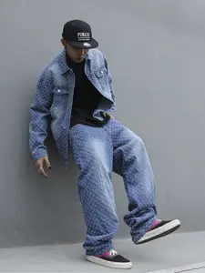 Men's niche Vintage autumn-winter denim jacket, a casual and warm denim outerwear with Long Sleeves, Pocket, Relaxed Fit and a loose and comfortable fit, perfect for casual daily wear.