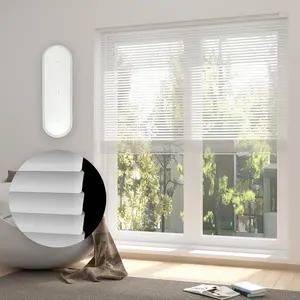 Remote Control Horizontal Blinds Rechargeabl,Room Darkening Mini Blind Aluminum Blinds, Cordless Venetian Sheer Blinds for Smart Home Office (SilverGre, 39 * 72)
