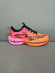 Men's Sporty Sneakers, Dual-Color Woven Material, Stylish Patchwork Design, Comfortable Inner Lining, Elevated Sole, Rubber Outsole + Carbon Board, Trendy Walking Sneaker