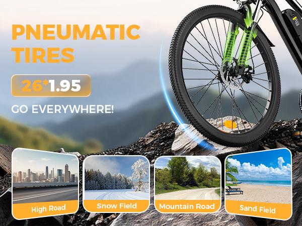 Hopcycle Electric Bike for Adults 500W/750W, Up to 55 Miles, 20MPH Electric Mountain Bike, 26'' Tires Lightweight E-Bike for Commuting Mountain Road Sand