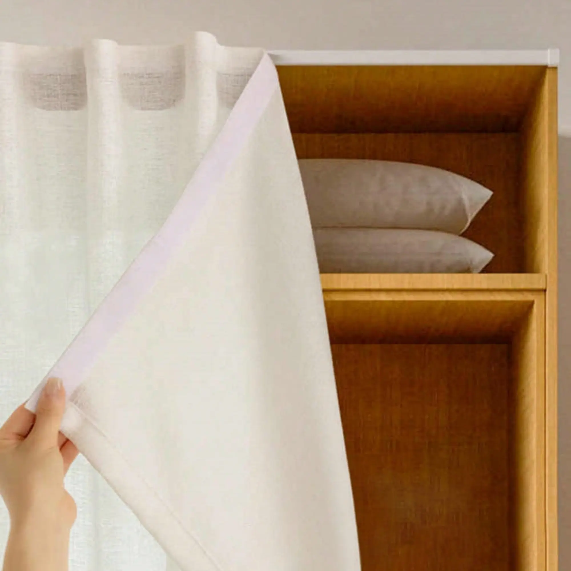 1pc Self-Adhesive Cozy Curtain Decoration, Home Decoration Curtain, No Drilling Easy Installation, Lightweight Light Filtering, Perfect for Living Room Bedroom Kitchen