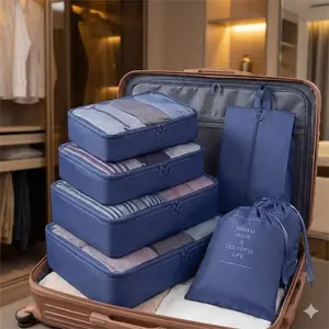 Ultimate Travel Compression Lightweight Packing Cubes Set: Airtight Waterproof Expandable Luggage Organizer for Clothes, Space-Saving Transparent Storage Bags with Anti-Burst Zippers, Wrinkle-Free Gear for Trips