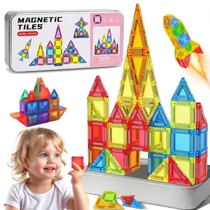 Mini Magnetic Building Blocks Set, Stacking Block Game, Magnetic Building Tiles, 26/42 pcs with Iron Storage Box, Portable Educational Magnetic Toy for Kids Aged 3+, Easy to Store Gift Set