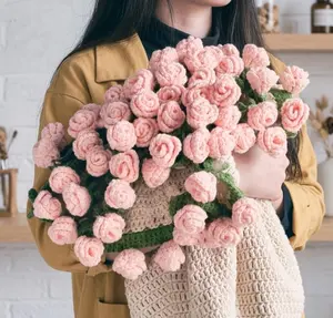 Cozy Handmade Crochet Rose Bouquet Blanket, Magic 2-in-1 Convertible Floral Throw, Unique 2026 Graduation & Girlfriend Gift