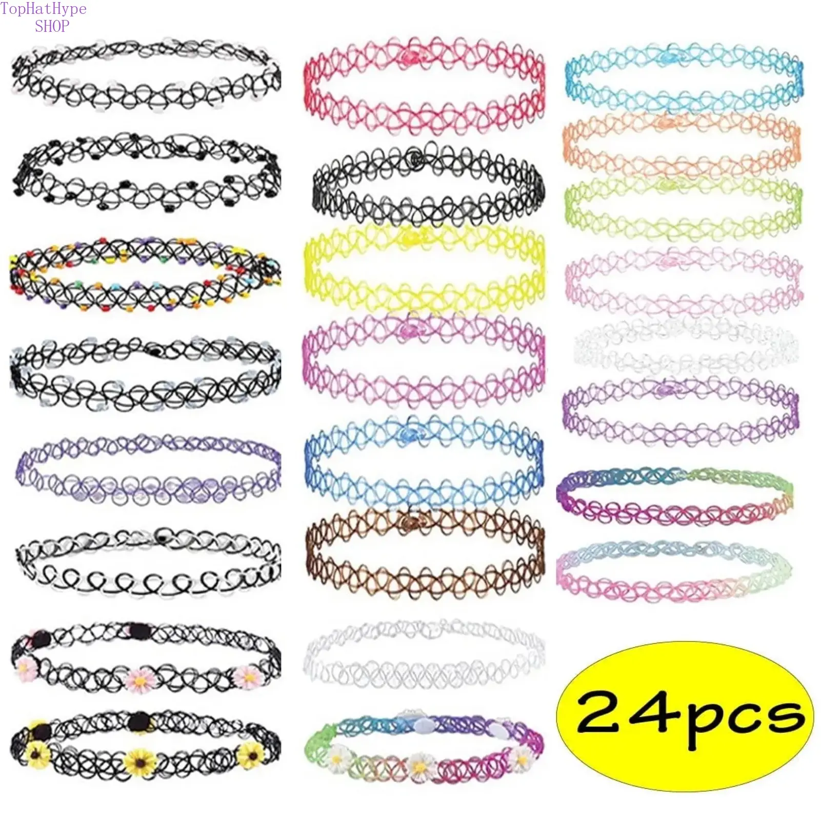 Women's 24Pcs Vintage Velvet Choker Necklaces Set - Short Velvet Ribbon Collar Jewelry, Dainty Friendship Necklaces, Retro Daily Wear Accessories, Elegant Gift for Birthdays Holidays, Necklaces For Women