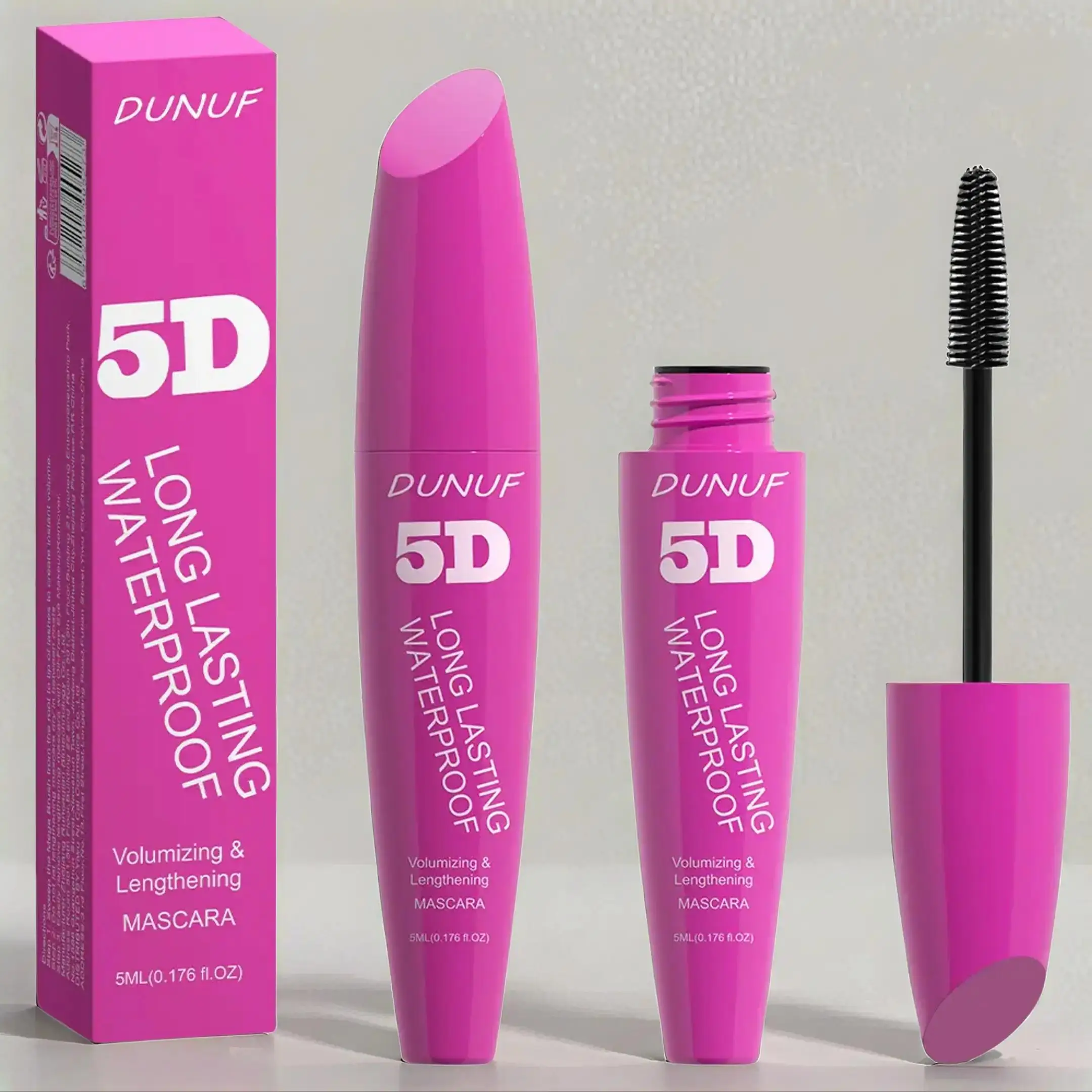 Pink Smudge Proof Waterproof Long Lasting Mascara, Natural Curl Smooth Mascara, Eyelashes Lengthening Volumizing Defining, Eye Makeup Products, Beauty