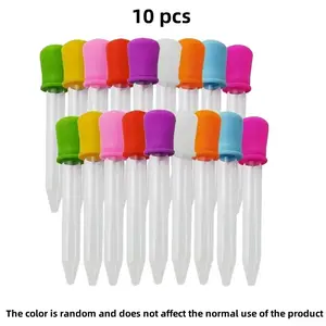 10pcs Liquid Dropper Pipettes Silicone & Plastic Transfer Tubes, Lab Supplies for Chemical Handling, Durable and Reusable