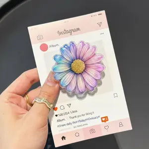 Pastel Rainbow Daisy MagSafe Phone Grip – Cute Floral Magnetic Pop Socket & Kickstand – Girly Phone & Kindle Accessory