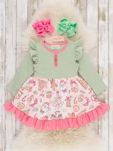 Frosted Sweets Ruffle Dress - Green