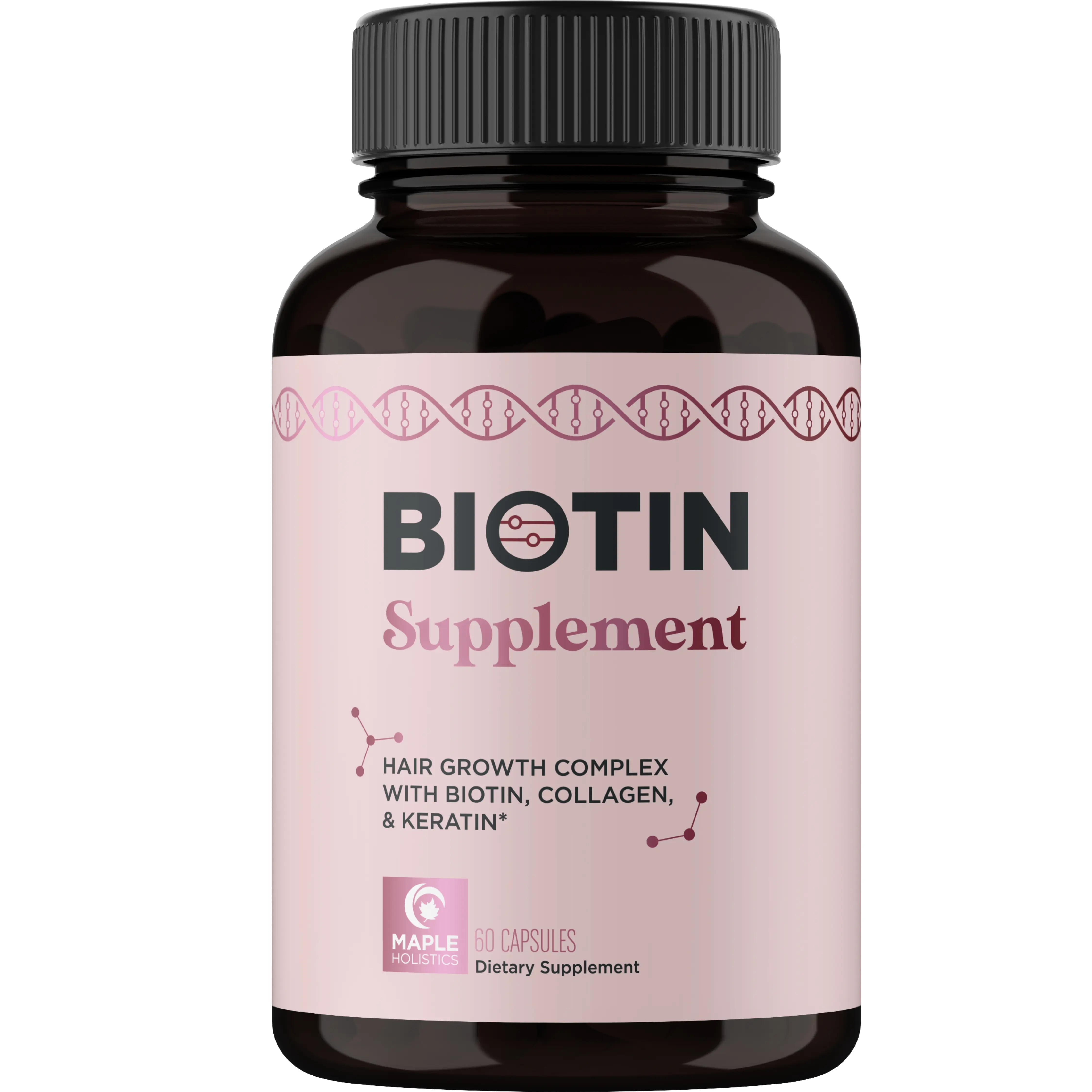 Maple Holistics Biotin Supplement for Women Thicker-Looking Hair Skin Nails Healthcare Fitness Edible Capsule supplement biotin Dietary Bathroom