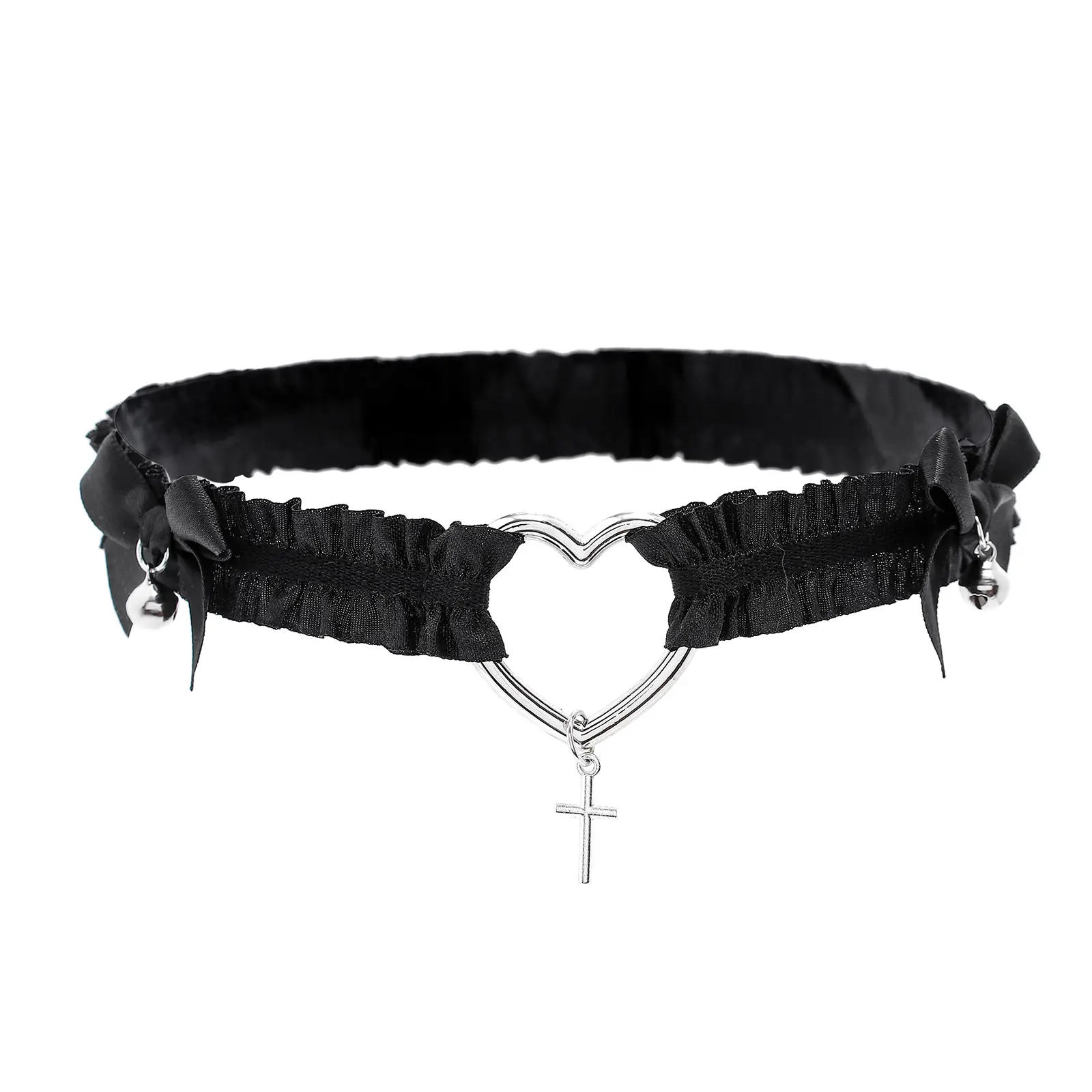Zeelina Lace Thigh Garter Black Heart Garters Belt Adjustable Leg Accessories for Women